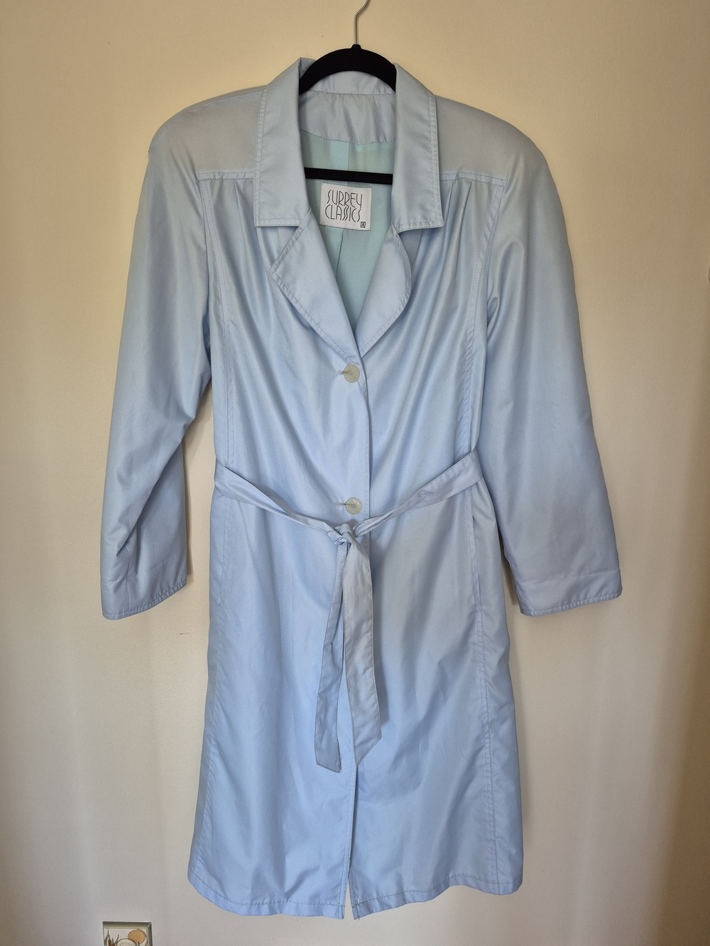 Vintage Light Blue Surrey Classics Trench Coat Jacket